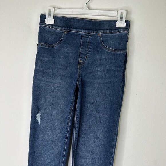 Spanx Ankle Skinny Jeans Womens Size Small Pull On High Rise Frayed - Picture 4 of 11